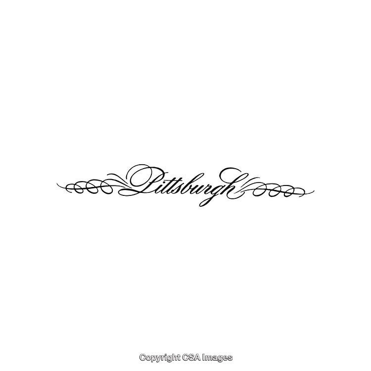 Elegant Calligraphy Typography Design Featuring the Word Pittsburgh