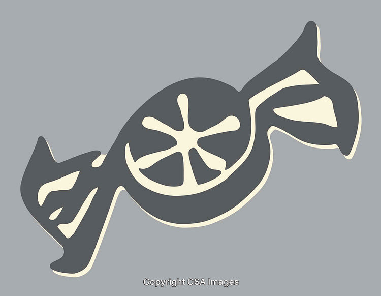 Abstract Illustration of Candy With Citrus Theme on Grey Background