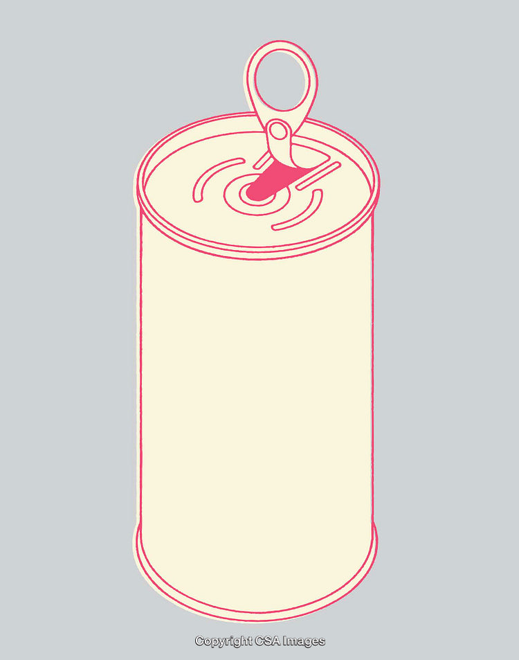 Minimal Line Art Illustration of a Tin Can with Pull-Tab