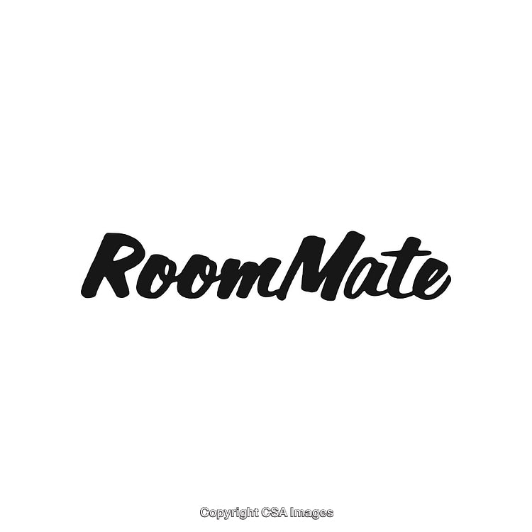 Stylized Typography Design Featuring the Word RoomMate in Bold Black Letters