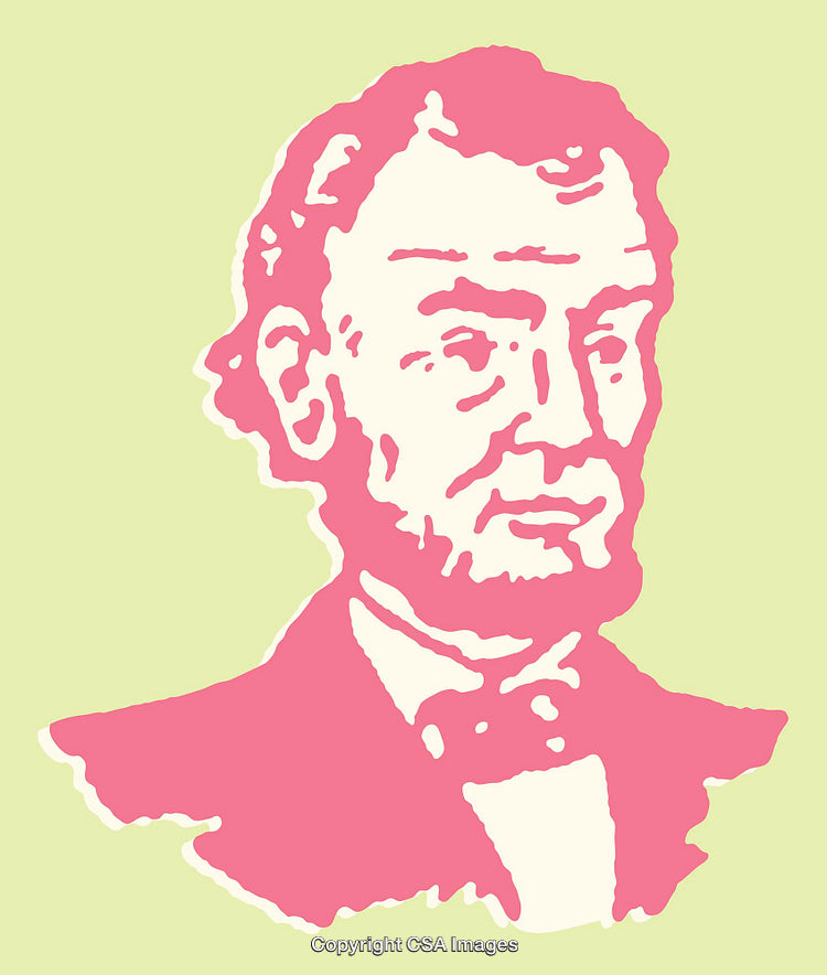Vivid Pink and Green Line Art Illustration of Iconic Male Portrait
