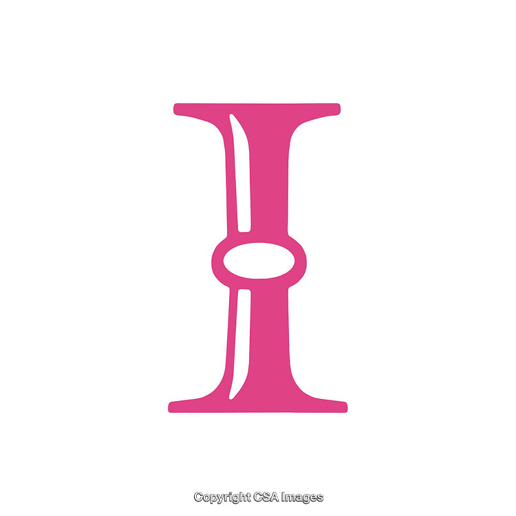 Illustration of a Stylized Pink Letter I on White Background