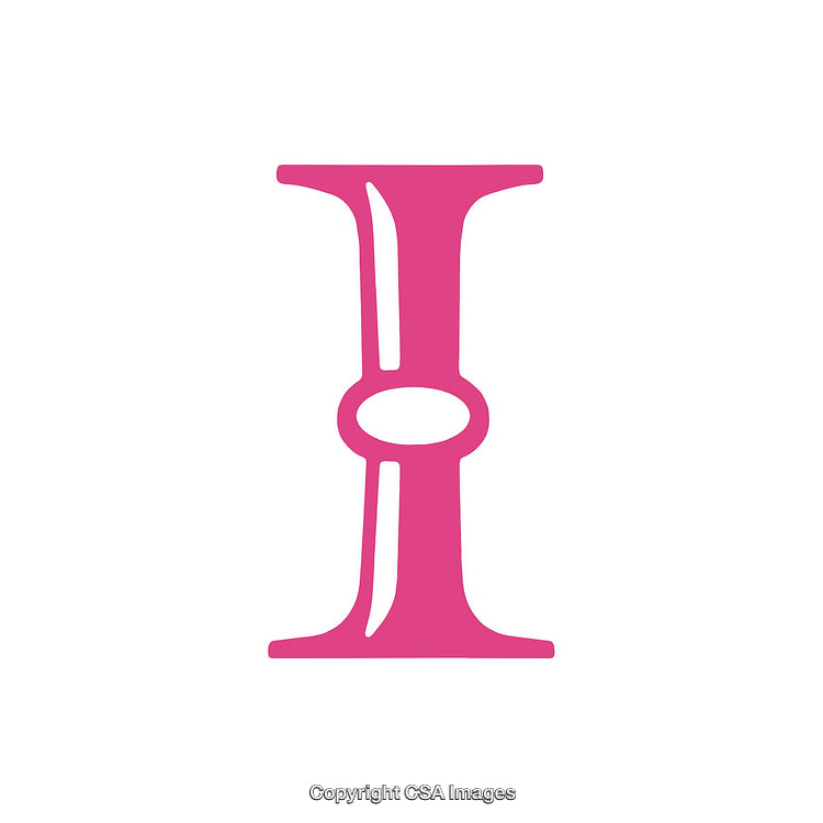 Illustration of a Stylized Pink Letter I on White Background