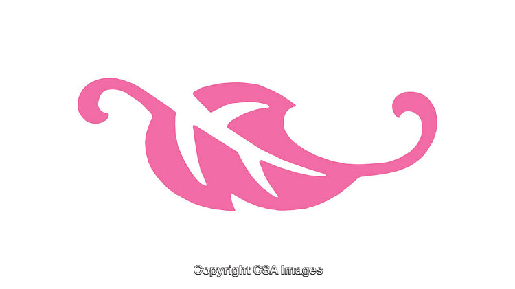 Floral Pink Icon Design with Elegant Swirls and Leaf Motif Symbol