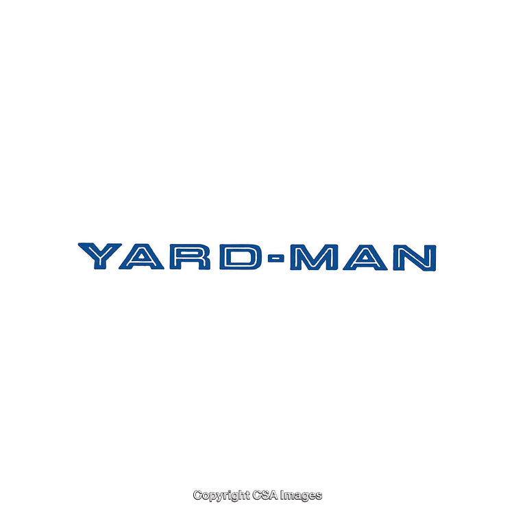 Blue Text Logo of Yard-Man on a White Background