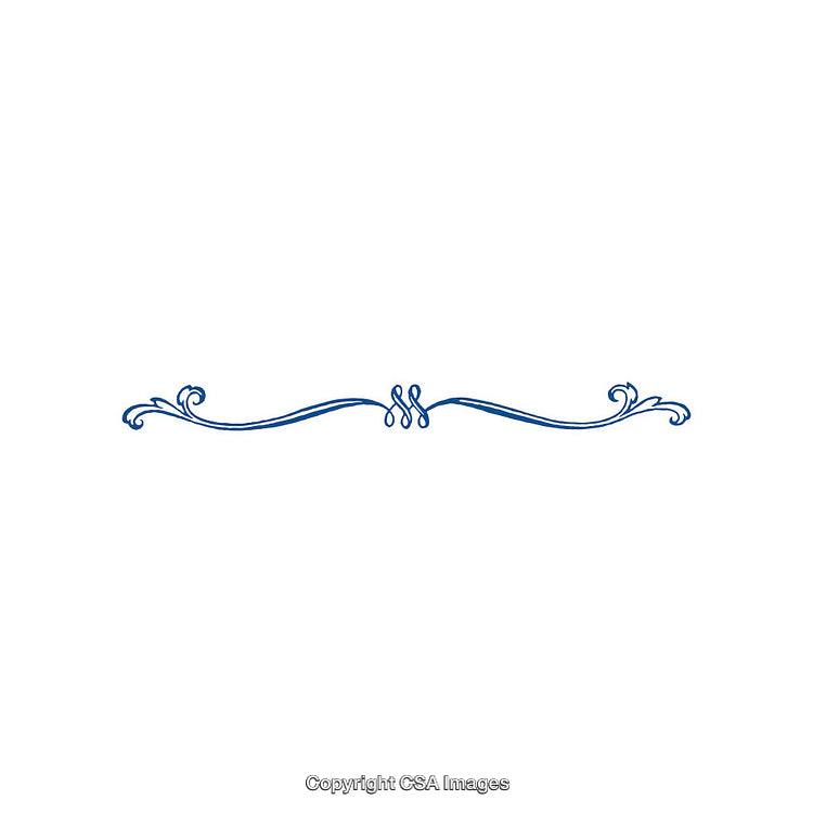 Elegant Blue Ornamental Separator Design with Flourishes and Curves