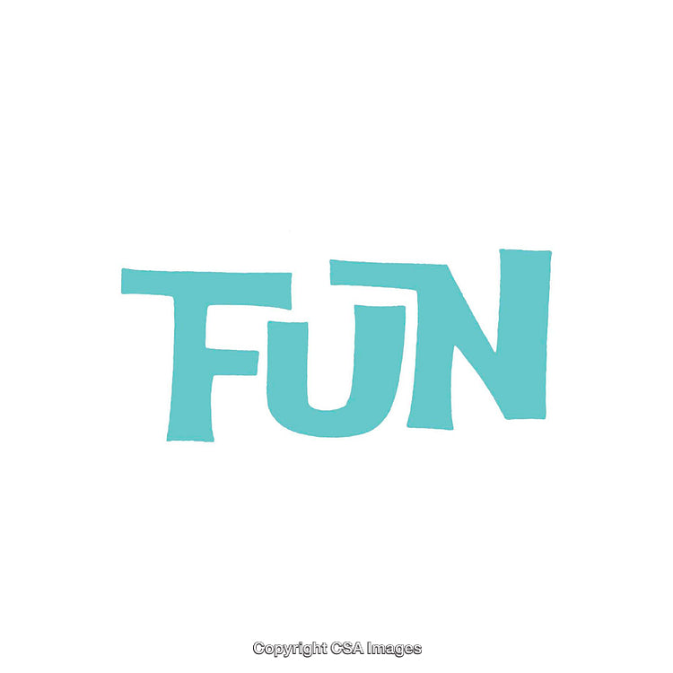 Playful Typography Design Featuring the Word 'Fun' in Blue Letters