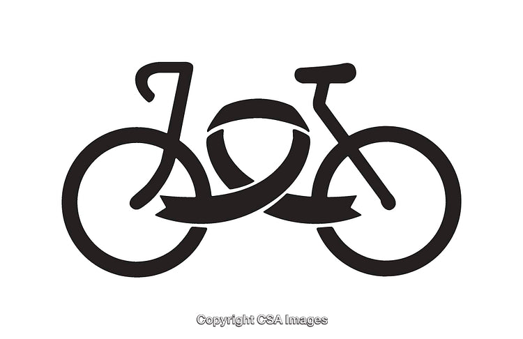 Creative Bicycle Illustration Featuring Abstract Black and White Line Art