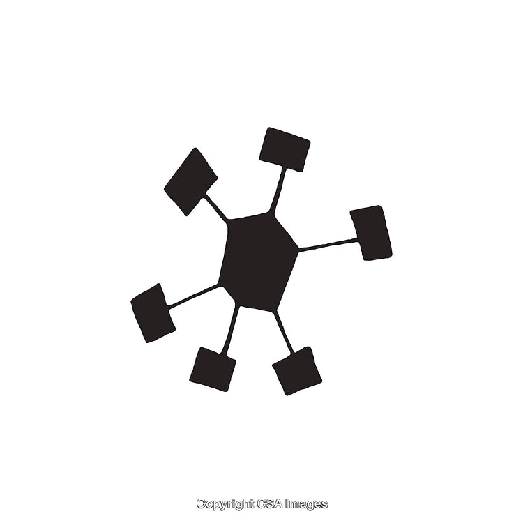 Abstract Black and White Geometric Network Shape Dingbat Illustration