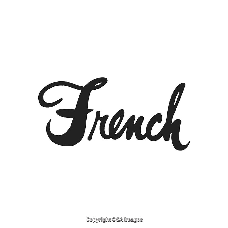 Elegant Handwritten Script Featuring the Word 'French' in Stylish Calligraphy