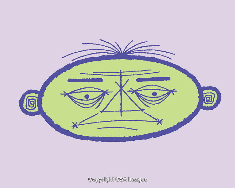 Colorful Abstract Illustration of a Unique Face with Creative Details