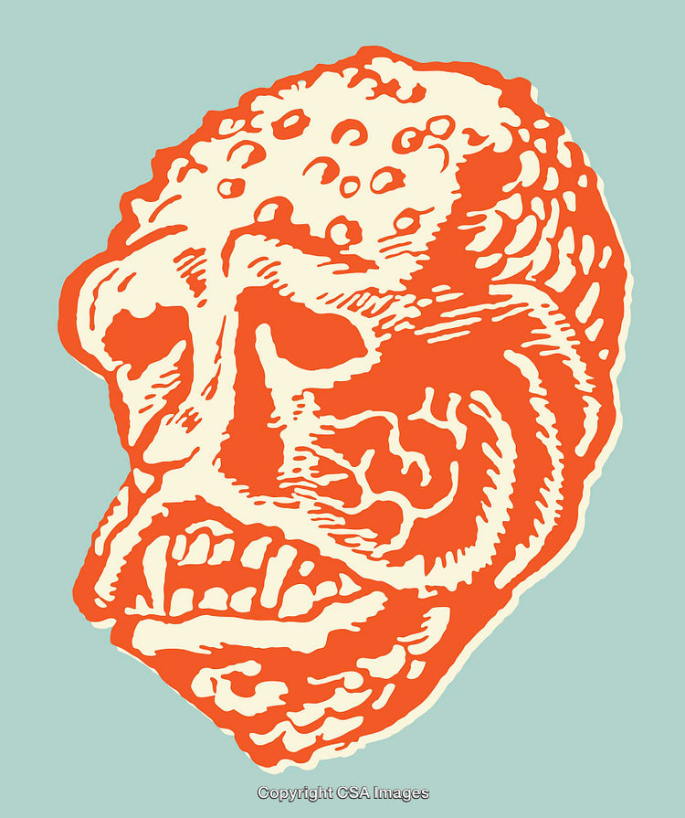 Abstract Colorful Illustration of a Surreal Artistic Face