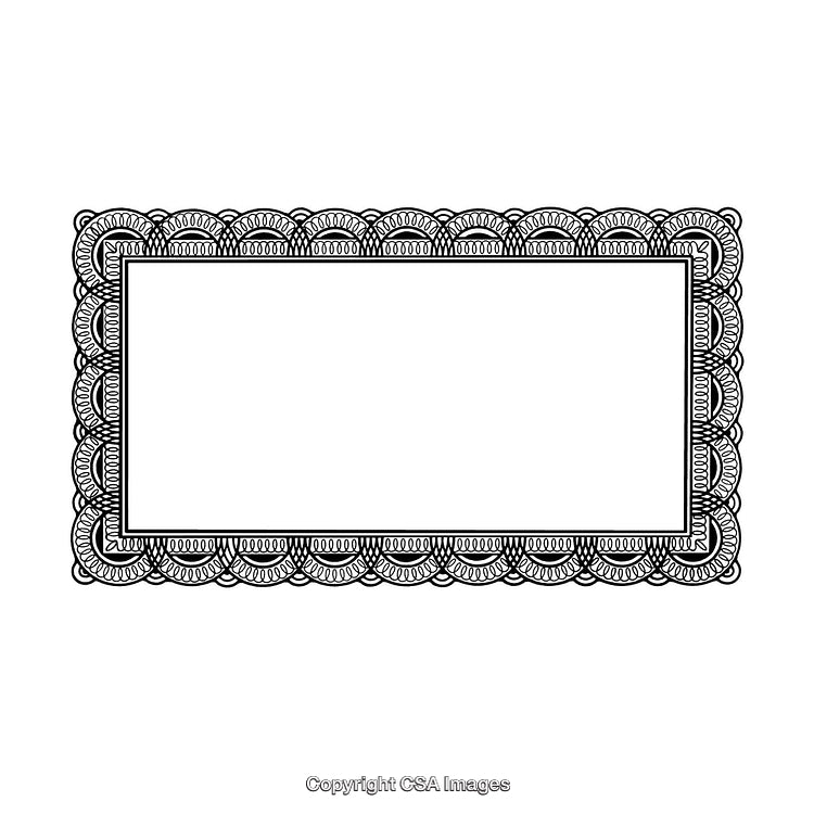 Intricate Black and White Border Design with Detailed Pattern Elements