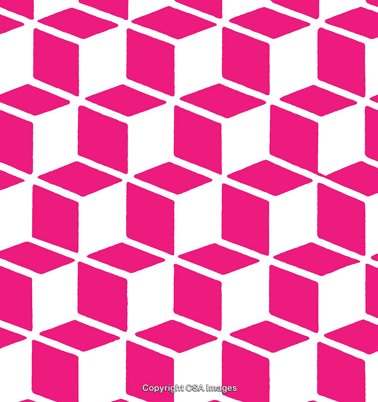 Pink Geometric Abstract Pattern With Repeated Cube-Like Shapes