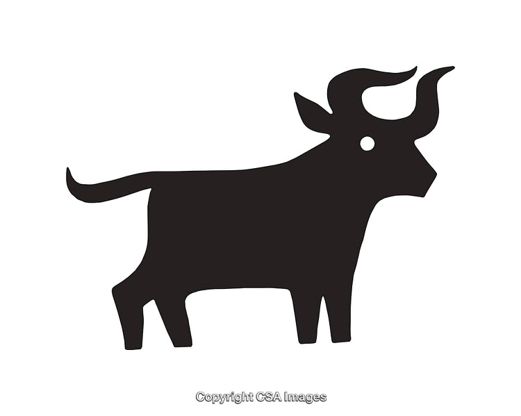Black and White Icon Depicting a Simplified Bull Silhouette