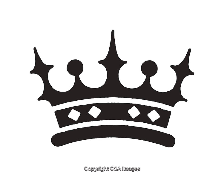 Black and White Crown Icon with Intricate Design Elements