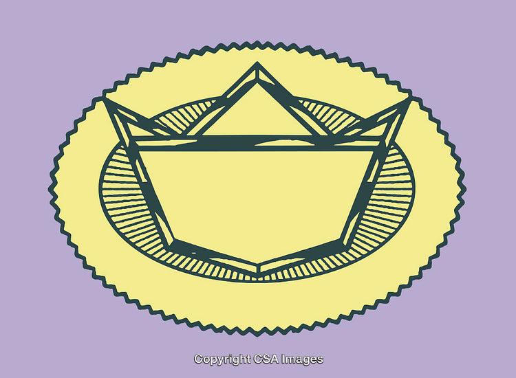 Geometric Crown Illustration Featuring Bold Colors and Stylish Abstract Design