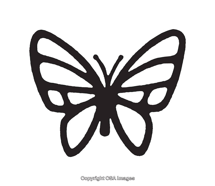 Black and White Butterfly Line Art Illustration for Nature Design Projects