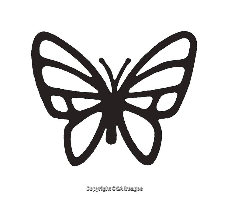 Black and White Butterfly Line Art Illustration for Nature Design Projects