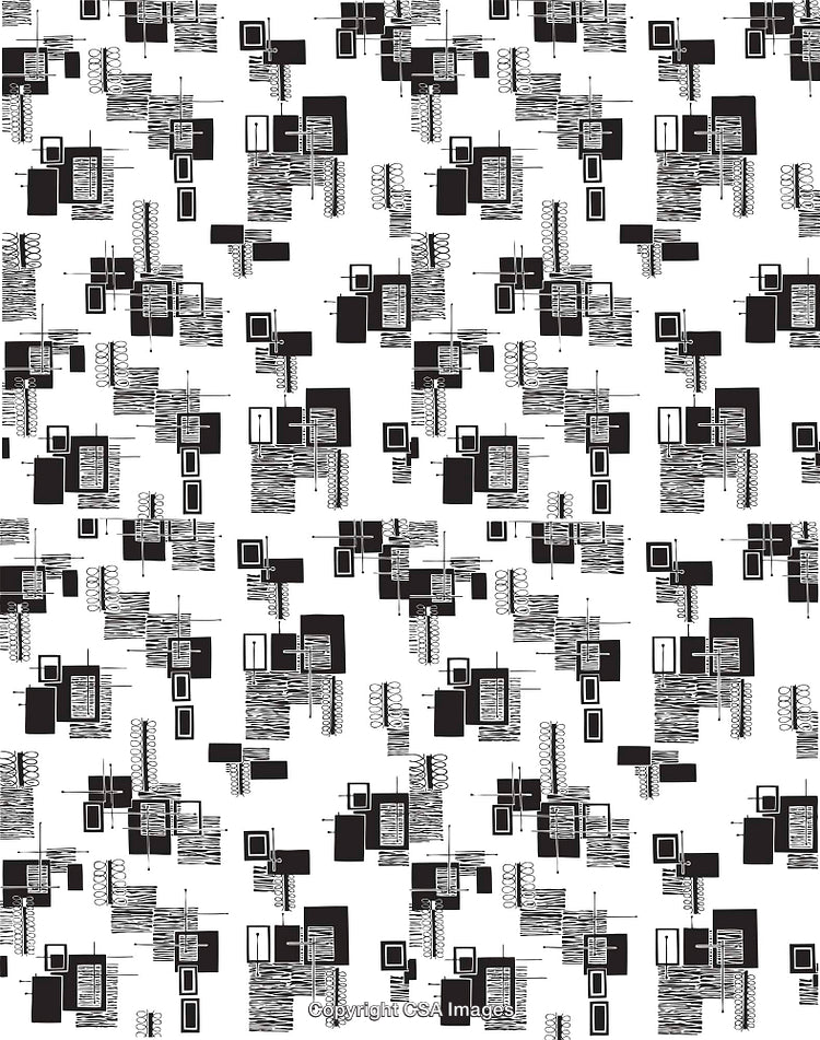 Abstract Black and White Geometric Pattern Design with Rectangles and Circles