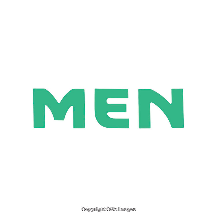 Green Typography Featuring the Word 'Men' on a White Background
