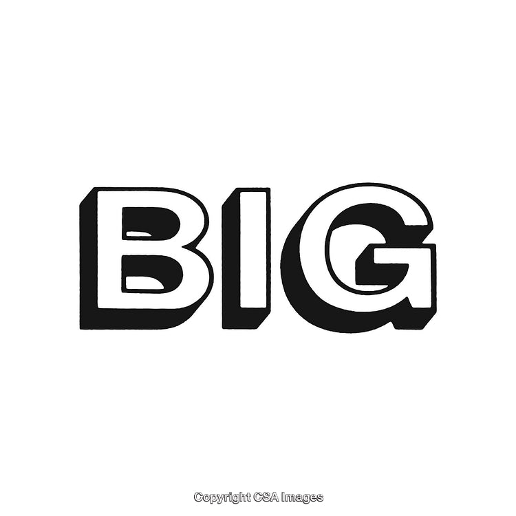 Bold Black and White BIG Typographic Design with 3D Effect
