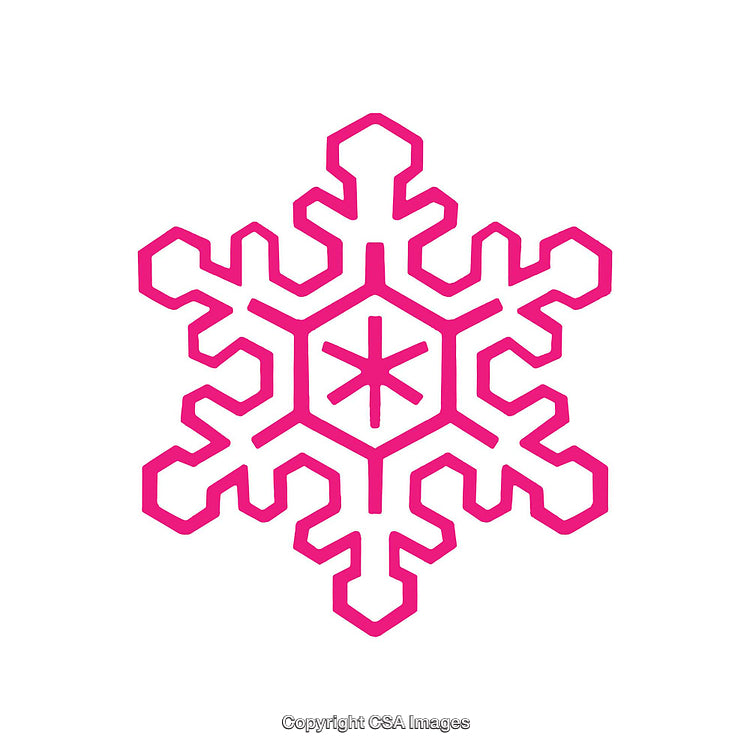 Stylized Magenta Snowflake Icon Isolated on White Background