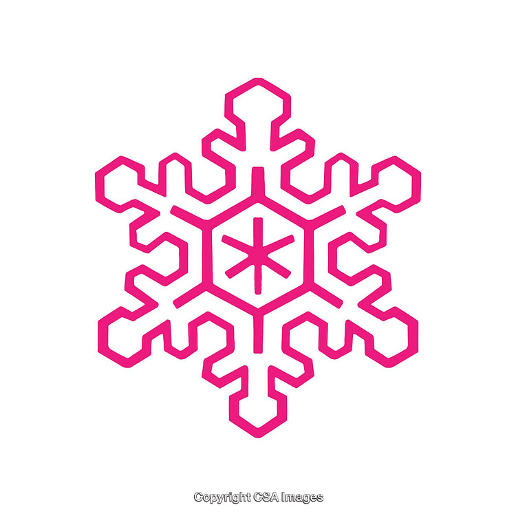 Stylized Magenta Snowflake Icon Isolated on White Background