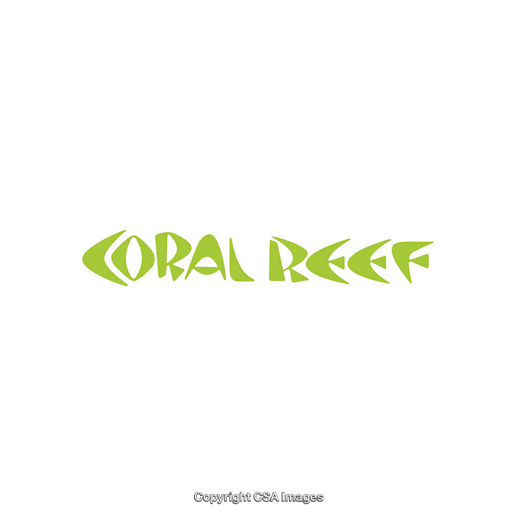 Stylized Green Coral Reef Text Illustration on a White Background