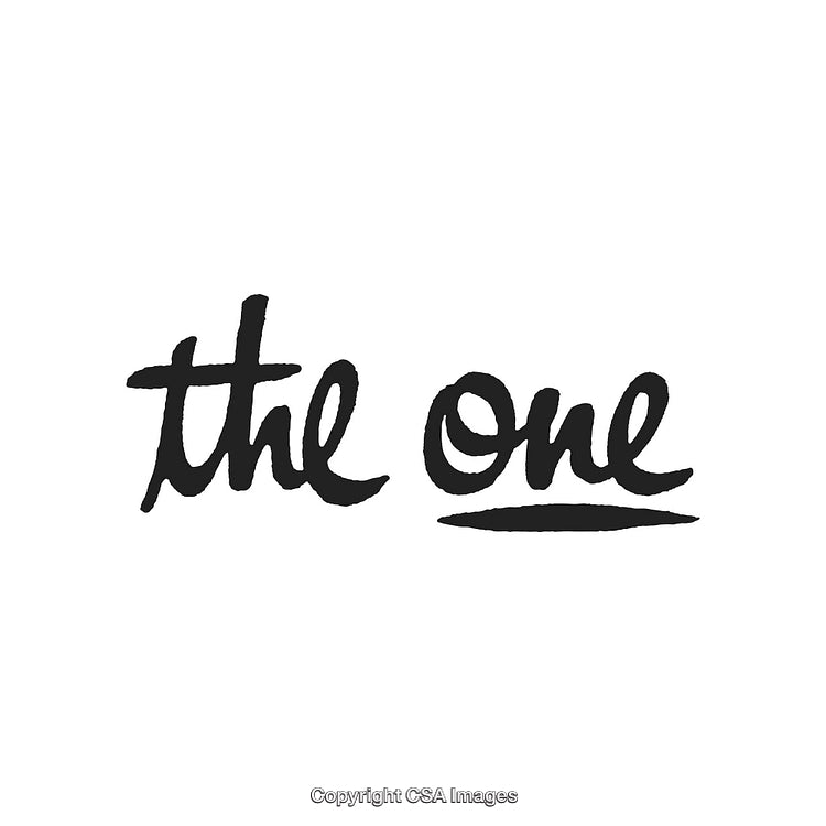 Handwritten Calligraphy of 'The One' with Unique Brush Lettering Style