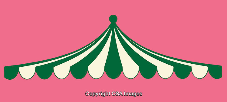Colorful Canopy Line Art on a Pink Background Illustration
