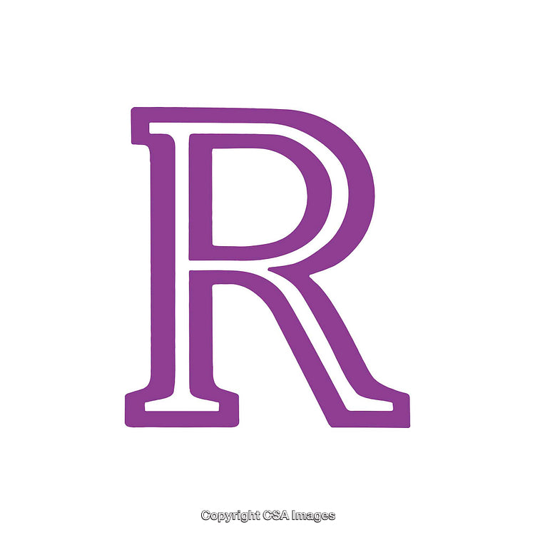 Purple Letter R with Stylish Design and White Background