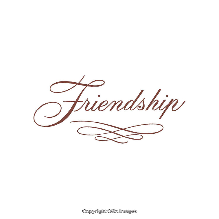Elegant Calligraphy Typographic Artwork Inspired by the Concept of Friendship
