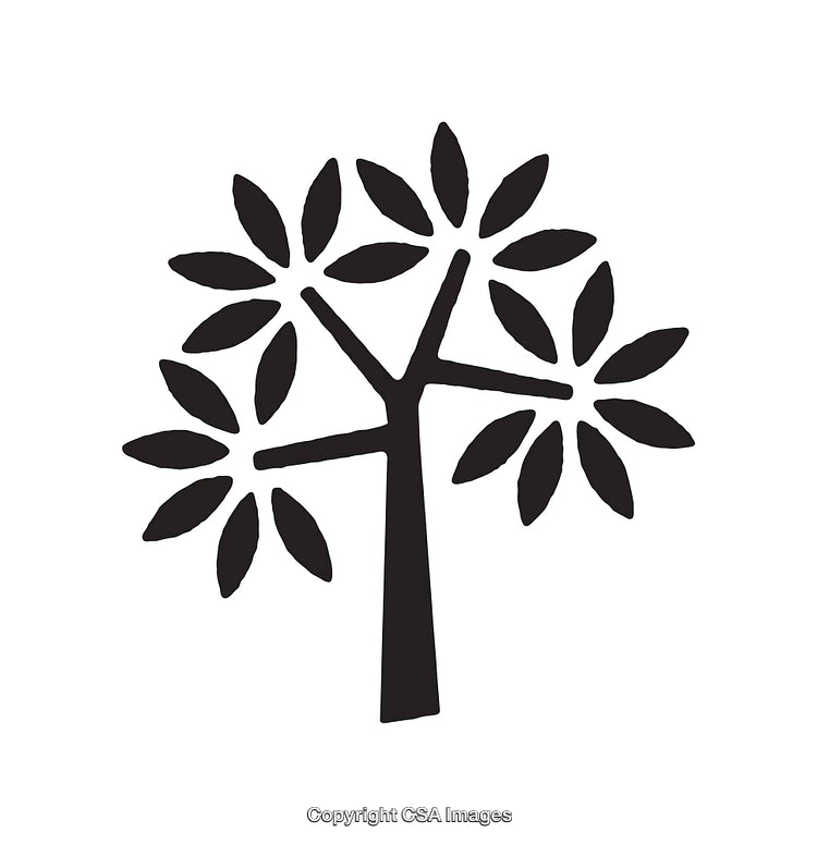 Black And White Illustration of a Simple Tree Design