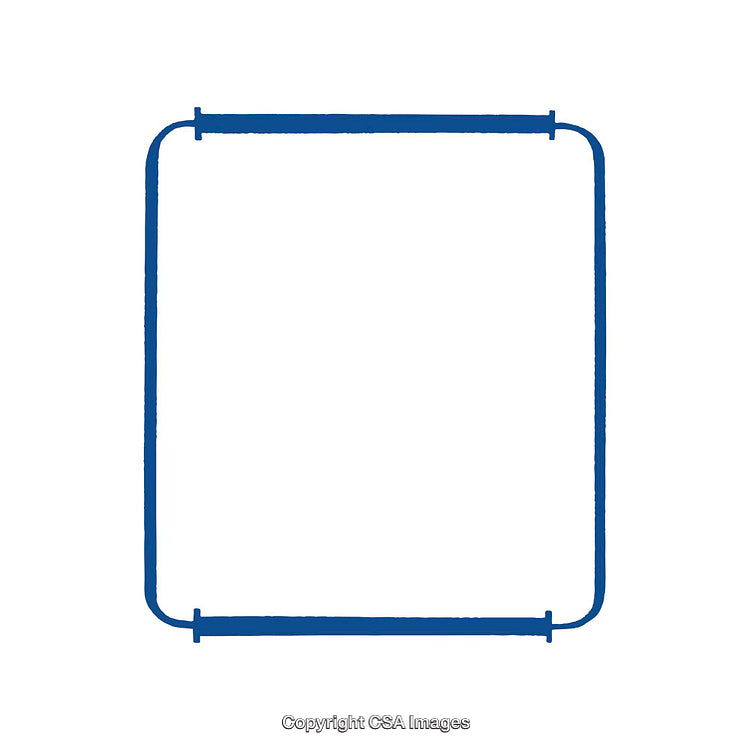 Abstract Blue Frame Shape on White Background