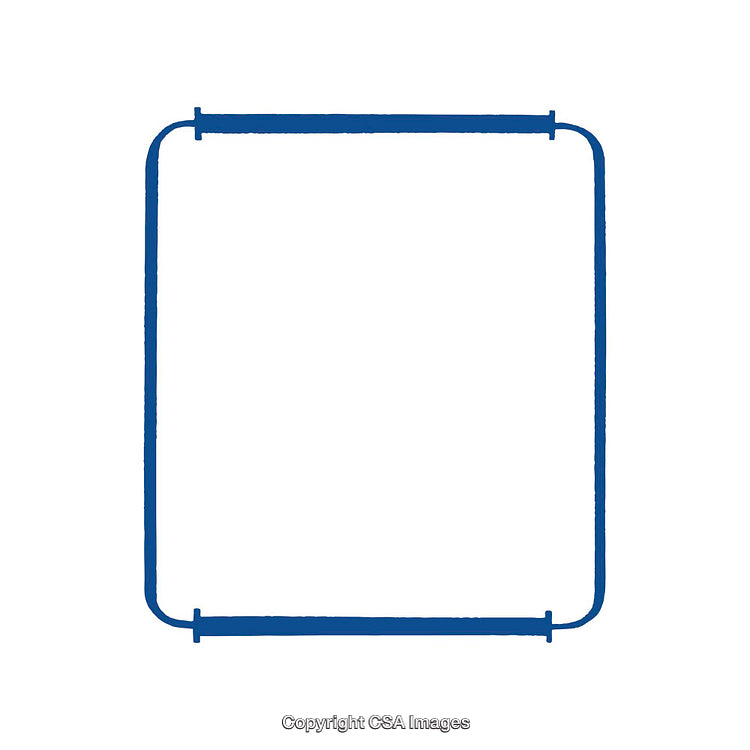 Abstract Blue Frame Shape on White Background