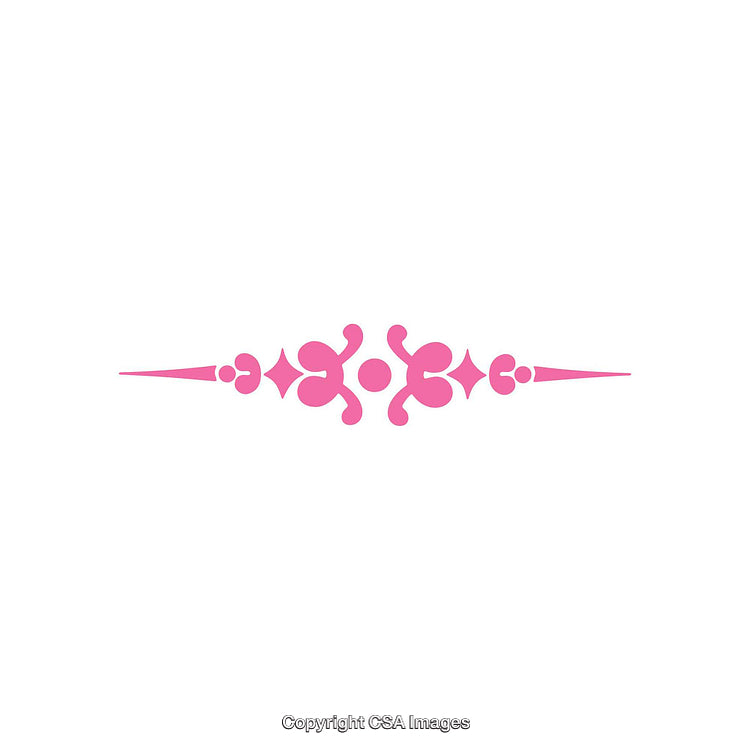 Elegant Pink Decorative Ornament with Symmetrical Design on White Background