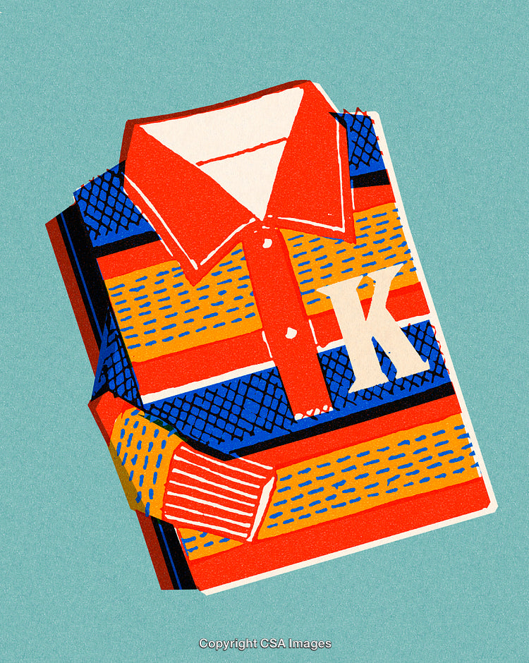 Illustration of a Colorful Patterned Shirt with Bold Abstract Design Elements