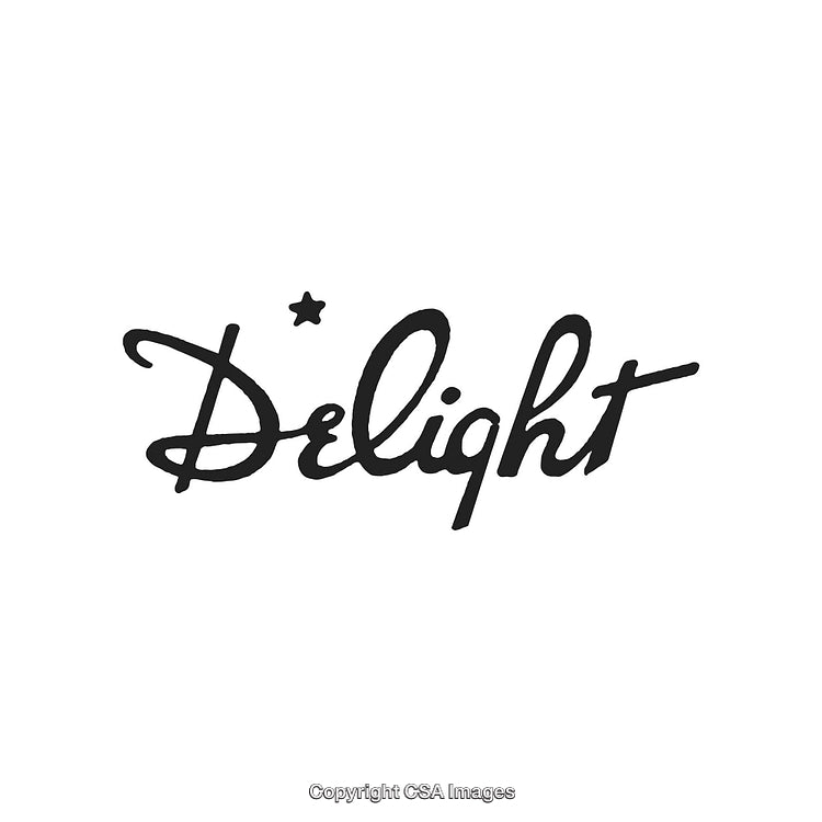Stylized Handwritten Delight Text Artwork with Decorative Star Accent