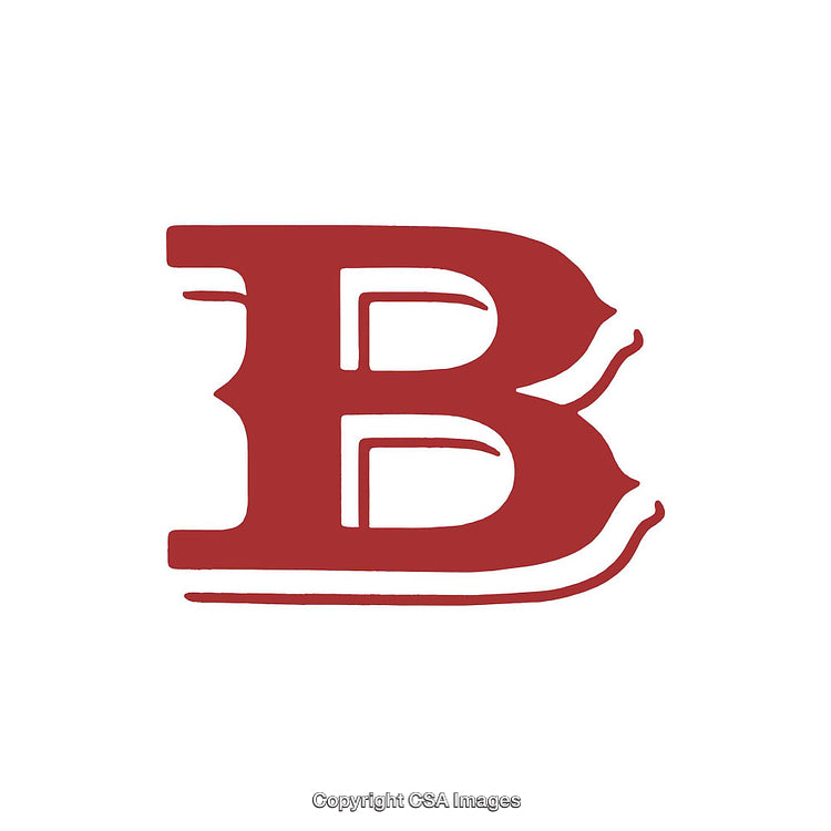 Stylized Red Letter 'B' Design on a White Background