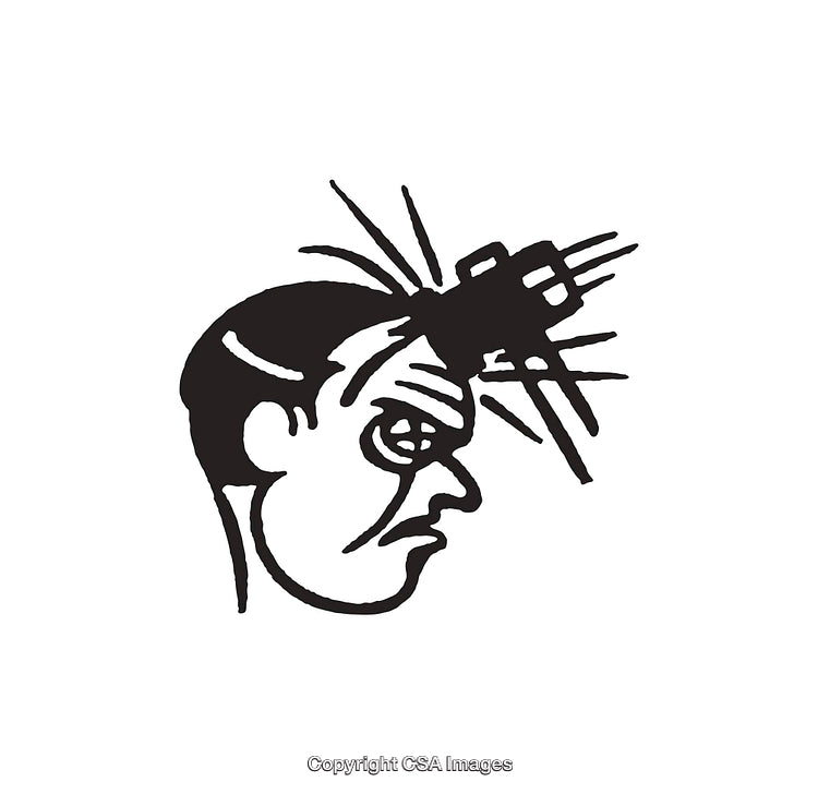 Dynamic Black and White Line Art Illustration of Facial Expression