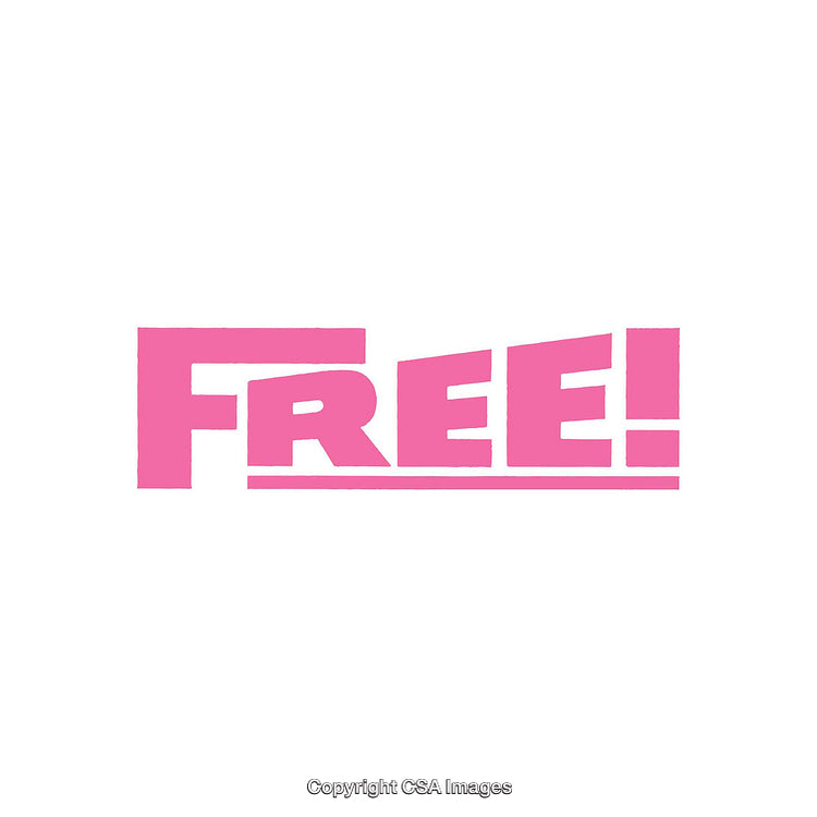 Bold Pink Text Display Featuring the Word Free on White Background