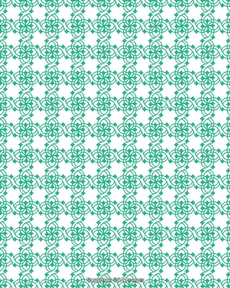 Green Intricate Geometric Pattern with Repetitive Design Elements