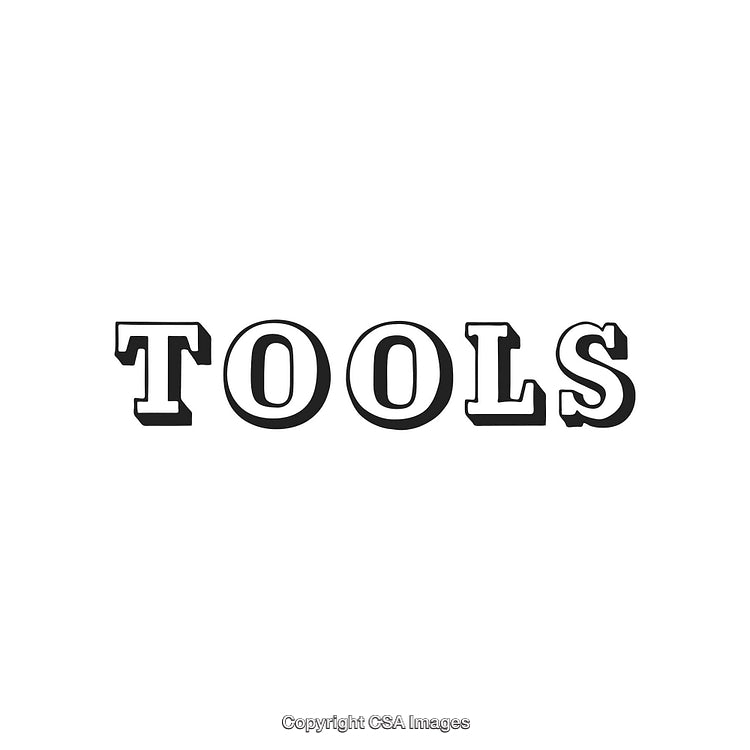 Text Illustration Showing the Word Tools in Bold Retro Font