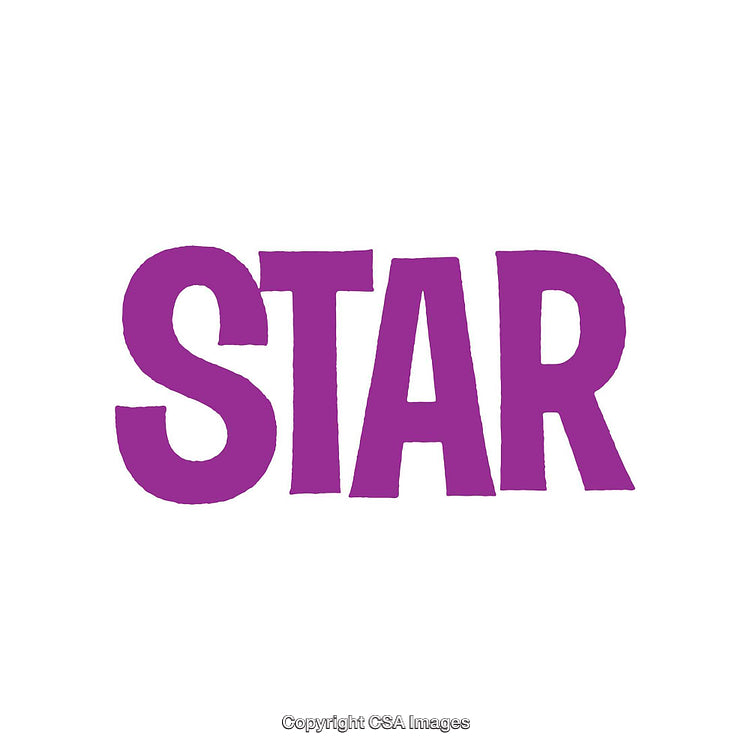 Bold Typography Image with the Word 'Star' in Purple on White