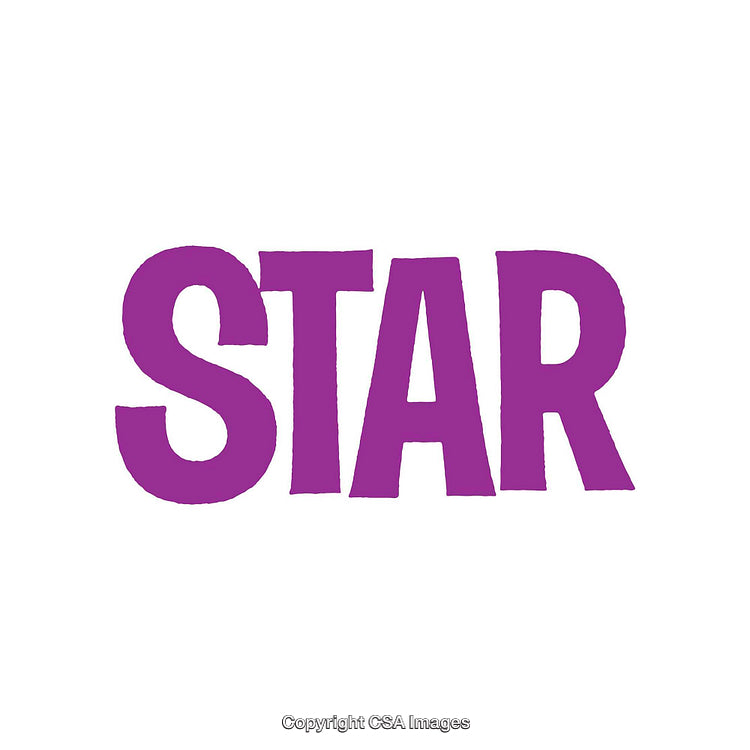 Bold Typography Image with the Word 'Star' in Purple on White