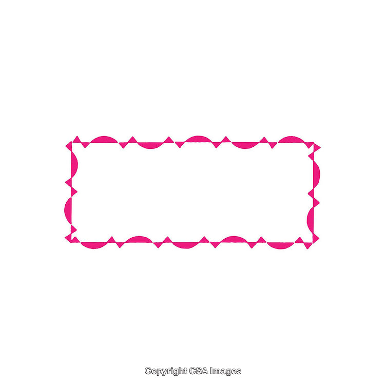 Rectangular Pink Decorative Frame with Geometric Cutout Pattern
