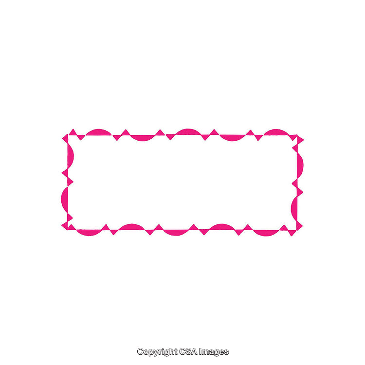 Rectangular Pink Decorative Frame with Geometric Cutout Pattern
