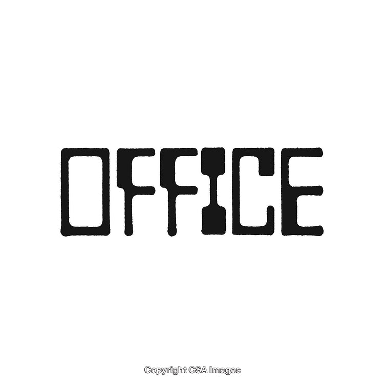 Bold Stylized Text Depicting the Word Office on a White Background