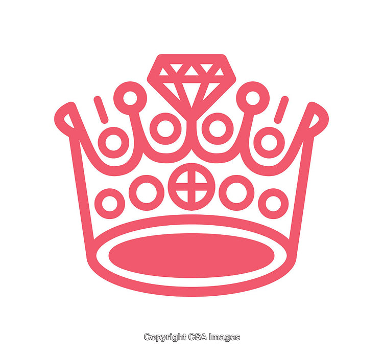 Pink Abstract Crown Icon with A Gemstone-Inspired Design